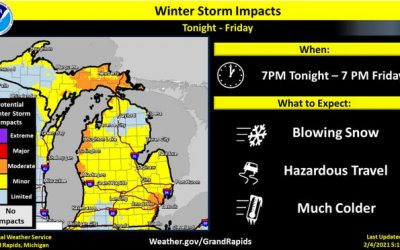 La nieve durante la noche del jueves marcará el comienzo de temperaturas frías que permanecerán en todo el estado